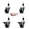 Service Caster 3'' Soft Rubber Wheel Swivel 1-3/8'' Expanding Stem Caster Set 2 Brakes, 4PK SCC-EX20S314-SRS-2-PLB-2-138 - alternate 2